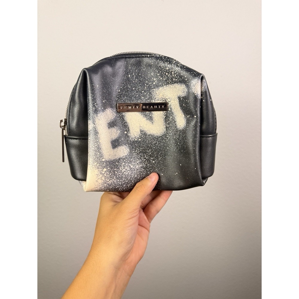 Fenty Beauty Rihanna Limited Edition Makeup Bag Pouch Black Spray Paint Graffiti